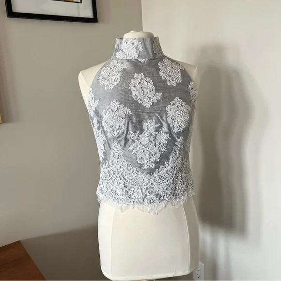 Formal Lace Halter Top - Picture 3 of 7